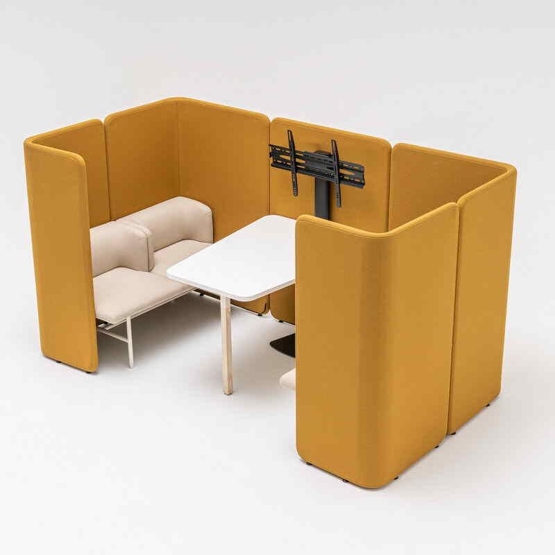 Ahora - Système flexible pour accueil et espaces d'attente avec coussins, tablettes et étagères_9