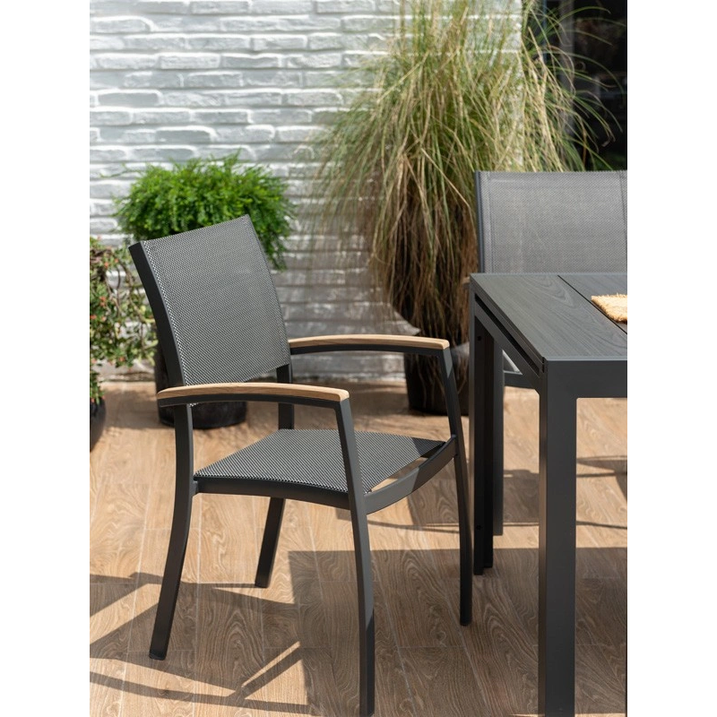 Fauteuil de jardin fixe essence 61,5x58x92,3cm – MTF – aluminium et teck – 2nab3128_9