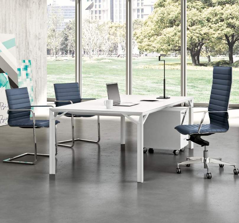 Bureau de direction en mélamine ou verre laqué - Charmant, rigoureux et simple - X8_9