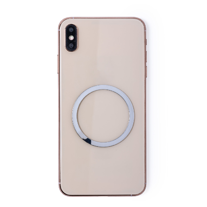 Chargeur sans fil magnétique rapide 10W - Boîtier en bambou avec témoin LED et anneau métallique_9