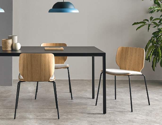 Chaise NIMES - coque bois en hêtre, chêne ou noyer - design YONOH - piètements variés_9