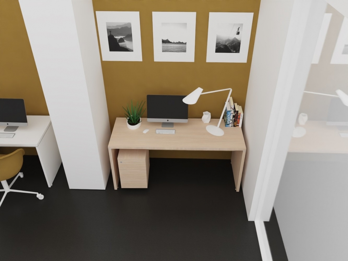 Bureau classique et design NEW PANO - Idéal pour le télétravail, avec finitions modernes et bois certifiés PEFC_9