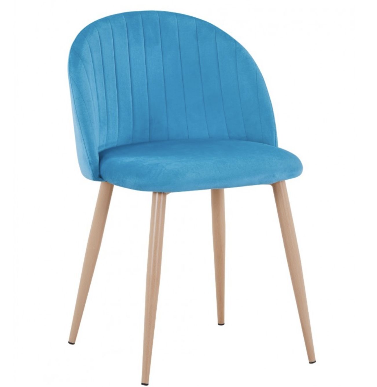 Chaise de restaurant en velours - structure métallique imitation bois - vendue par lot de 4 unités_9