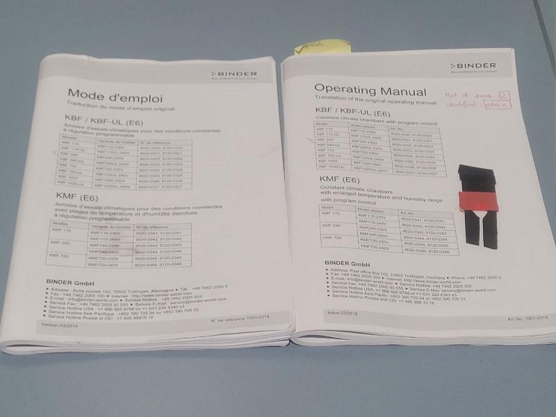 Enceinte climatique de laboratoire BINDER KBF 240 - 247L   0°C / +70°C_9