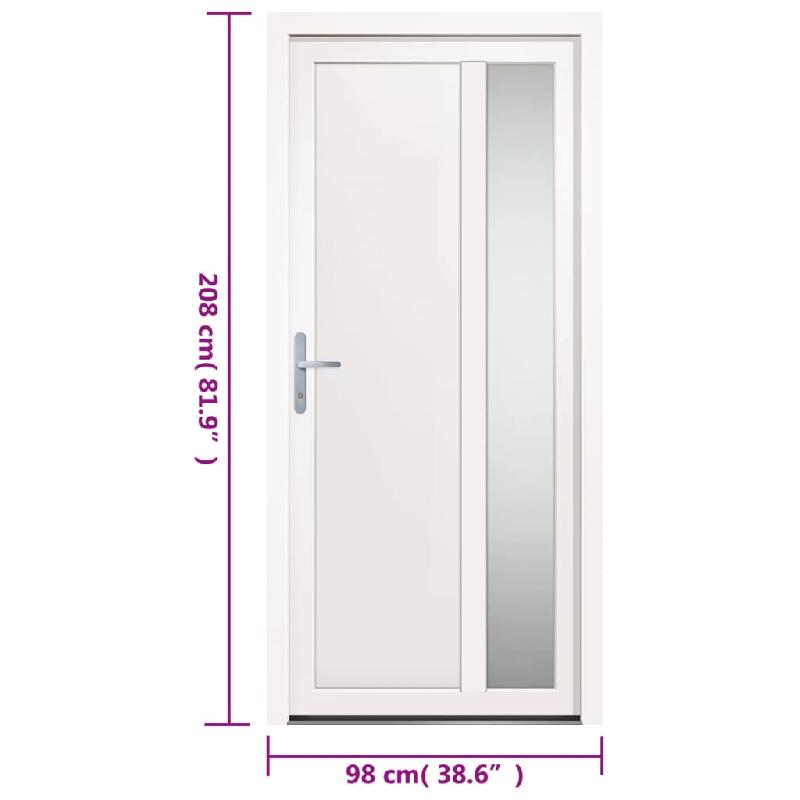 Vidaxl porte d'entrée blanc 98x208 cm pvc 3157095_9