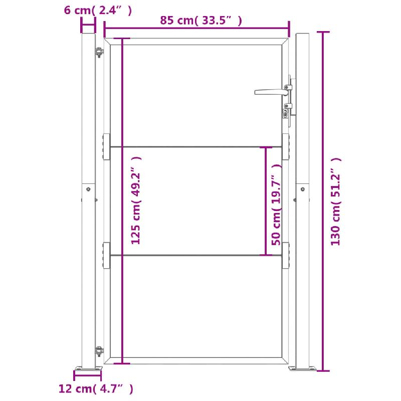 Vidaxl portail de jardin 105x130 cm acier corten 153204_9