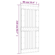 Vidaxl porte coulissante et kit de quincaillerie 90x210 cm pin massif 3203035_9