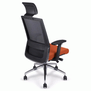 Siège de bureau synchrone avec appui-tête dossier résille So Milan - V65, Paire d'accoudoirs réglables sur 3 axes - Couleur noire, Sans, Vinyl_9