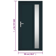 Vidaxl porte d'entrée anthracite 98x200 cm pvc 3157100_9