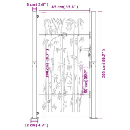Vidaxl portail de jardin 105x205 cm acier corten design de bambou 153243_9