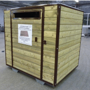 Collecteur en bois robuste avec options de préhension et vidage