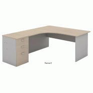 Bureau d'angle compact pied panneau avec caisson hauteur bureau So Vigo_9