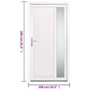 Vidaxl porte d'entrée blanc 108x208 cm pvc 3157096_9
