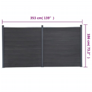 Vidaxl ensemble de panneaux de clôture gris 353x186 cm wpc 3211831_9