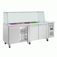 Comptoir à salade GN avec pare-haleine carré Série U 4 portes | Polar - UA019_9