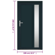 Vidaxl porte d'entrée anthracite 108x208 cm pvc 3157102_9
