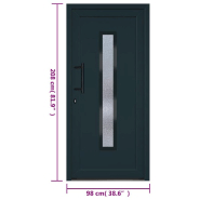 Vidaxl porte d'entrée anthracite 98x208 cm pvc 3157086_9