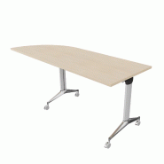Table de réunion NET, plateau abattant avec retour - Mobel Linea - Alu, Chêne moyen , Gauche_9