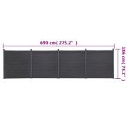 Vidaxl ensemble de panneaux de clôture gris 699x186 cm wpc 3211833_9