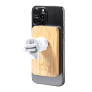 Chargeur support téléphone pour voiture - magnétique en bambou avec chargeur rapide 15W et fixation réglable_9