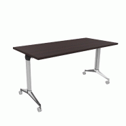 Table à plateau rabattable NET - Mobel Linea - Argent Ral 9006, 150, Wenge_9
