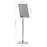 Vidaxl support d'affiche a4 sur pied argenté alliage d'aluminium 51209_9