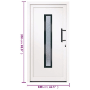 Vidaxl porte d'entrée blanc 108x208 cm pvc 3157083_9