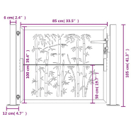 Vidaxl portail de jardin 105x105 cm acier corten design de bambou 153185_9