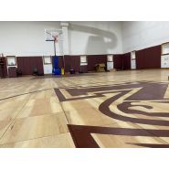 Dalle haut de gamme personnalisable pour gymnase intérieur professionnel - Parquet Pro - PVC imitation bois, système anti-décrochage_9