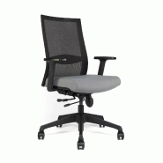 Siège de bureau synchrone dossier résille So Turin - Z10, Paire d'accoudoirs réglables sur 3 axes - Couleur noire, Sans, Tissu_9