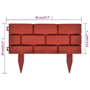 Vidaxl clôture de jardin avec design de briques 11 pcs 141257_9