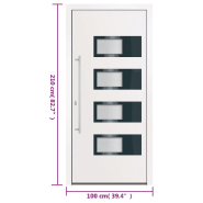 Vidaxl porte d'entrée blanc 100x210 cm aluminium et pvc 3157066_9