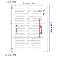 Vidaxl portail de jardin 105x155 cm acier corten conception de carré 153253_9