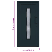 Vidaxl porte d'entrée anthracite 98x200 cm pvc 3157090_9