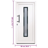 Vidaxl porte d'entrée blanc 98x200 cm pvc 3157075_9