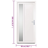 Vidaxl porte d'entrée blanc 98x208 cm pvc 3157098_9