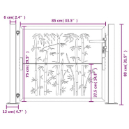 Vidaxl portail de jardin 105x80 cm acier corten design de bambou 153184_9