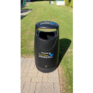 Poubelle publique en polyéthylène moulé - plastique recyclé - 90L - verrouillage clé triangulaire - nombreuses couleurs disponibles_9