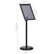 Vidaxl support d'affiche a4 sur pied noir alliage d'aluminium 51208_9