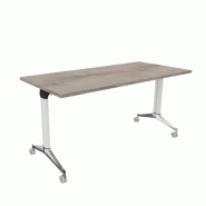 Table à plateau rabattable NET - Mobel Linea - Blanc 9010, 120, Chêne grisé_9