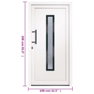 Vidaxl porte d'entrée blanc 108x208 cm pvc 3157078_9