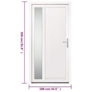 Vidaxl porte d'entrée blanc 108x208 cm pvc 3157099_9