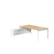 Bureau de direction RIO - Sobre et moderne - Plateaux verre ou mélaminé - Fabriqué en France_9