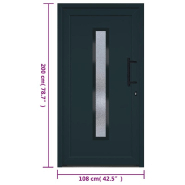 Vidaxl porte d'entrée anthracite 108x200 cm pvc 3157092_9