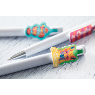 Stylo à bille en plastique - avec clip sur mesure - encre bleue - marquage UV LED inclus_9