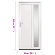 Vidaxl porte d'entrée blanc 98x200 cm pvc 3157094_9