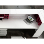 Banque d'accueil lumineuse droite SALVE - Design contemporain avec éclairage LED et finition bois laqué_9