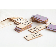 Dominos sur mesure en contreplaqué de bouleau - 28 tuiles avec impression couleur et étui en coton_9