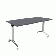 Table à plateau rabattable NET - Mobel Linea - Argent Ral 9006, 150, Anthracite_9