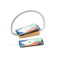 Lampe de bureau multifonctions en bambou - 25 LED - Luminosité réglable - Chargeur rapide sans fil 10W et port USB_9